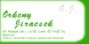 orkeny jiracsek business card